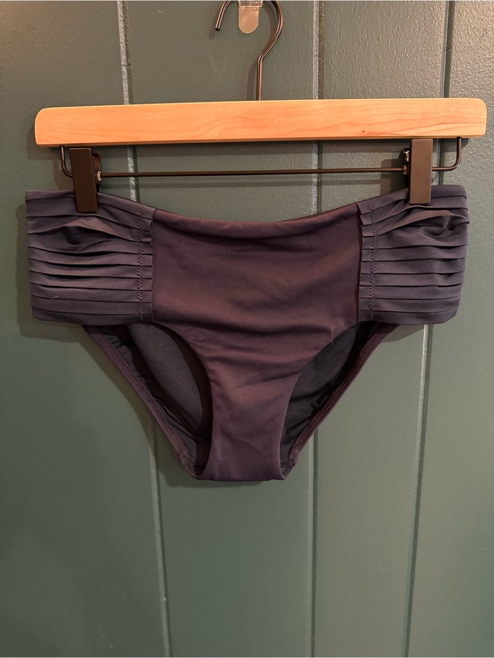 Seafolly Pleated Retro Bikini Bottoms in Navy